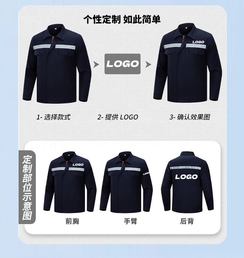 工作服夏季薄款短袖建築施工洗車店汽車維修反光條工裝勞保服定製-反光套裝訂製 