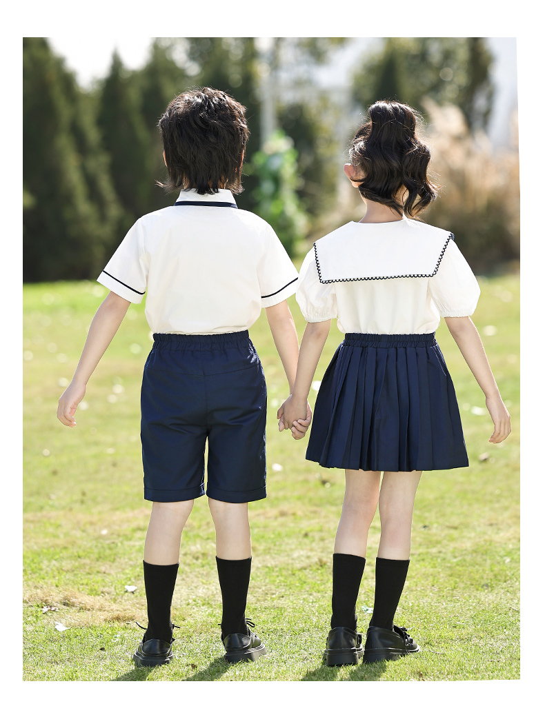 幼兒園園服畢業拍照衣服夏裝演出服小學生班服主持禮服畢業照服裝-幼稚園制服訂製 