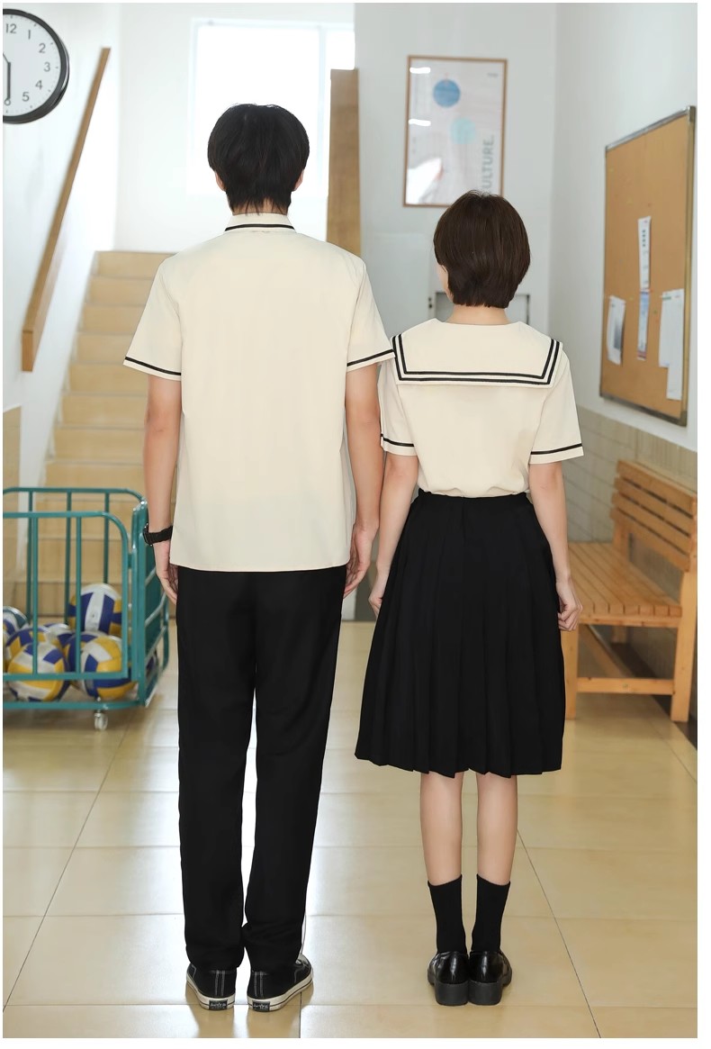 夏季新款校服初高中學生班服畢業照學院風小學生運動大合唱演出服-中學校服訂製 